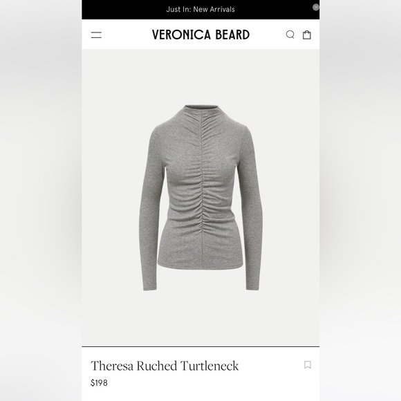 Veronica Beard Theresa Ruched Turtleneck - Picture 3 of 10